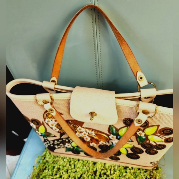 60s ENID COLLINS Texas MONEY TREE Bird Coins Flowers Collector Bag Purse EUVC - Picture 5 of 16